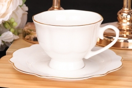 NBP-001-3 Lotus Leaf Cup and Saucer